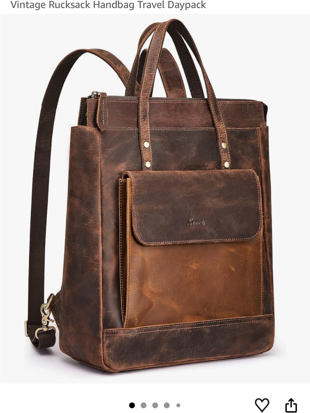Genuine Leather Backpack 14” Laptop Holder